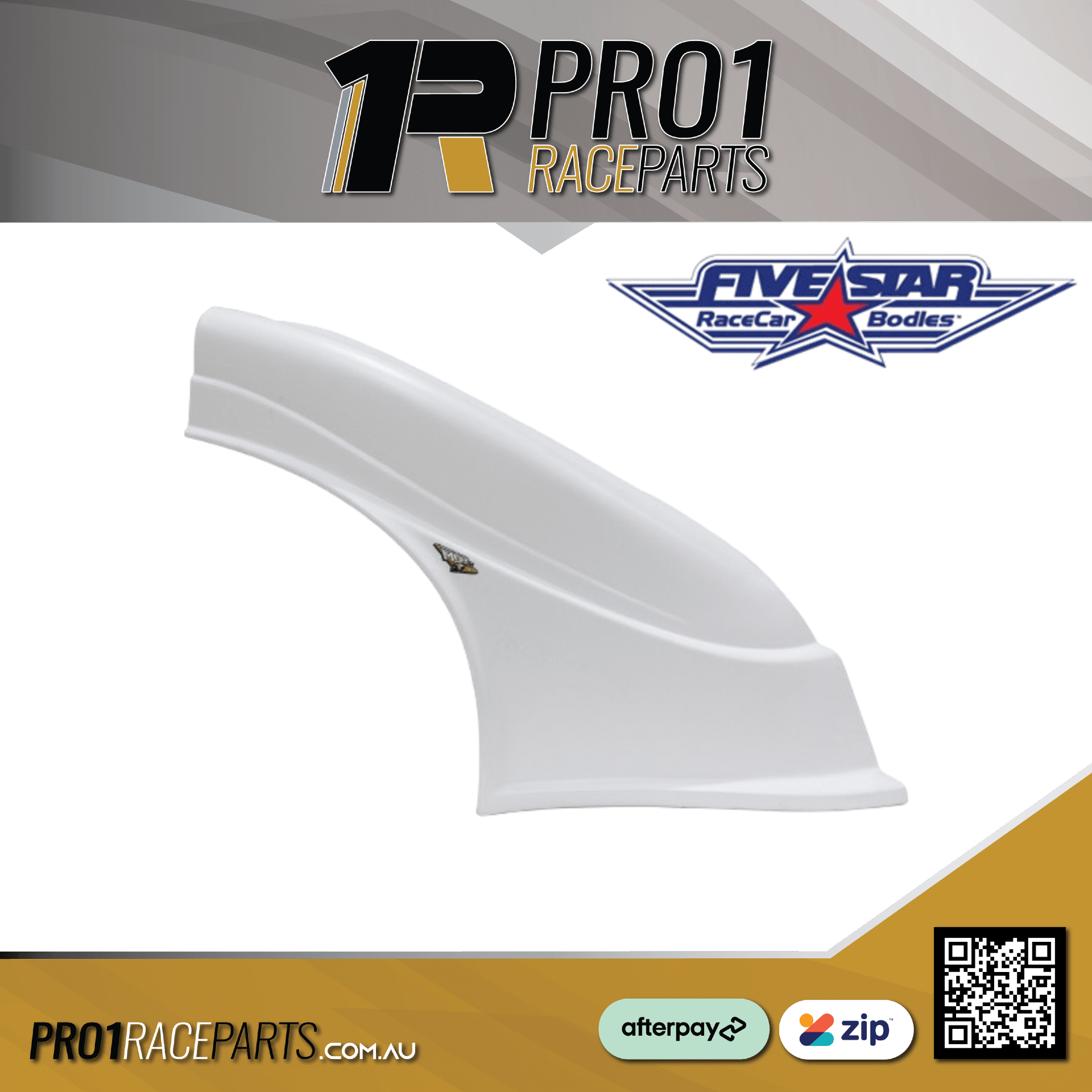 FIVESTAR Right Plastic Dirt Fender - White