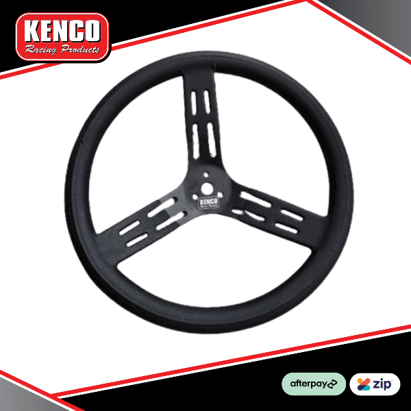 Kenco Blackout Aluminium Dished 15 Inch Steering Wheel w Soft Grip