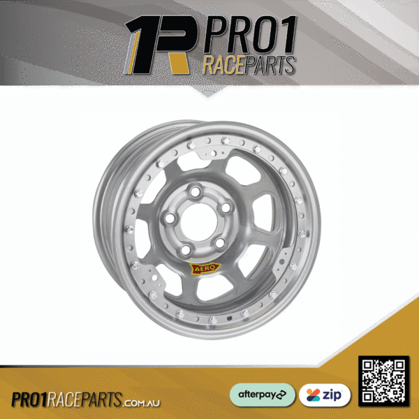 Aero 53-Series Steel Beadlock Race Wheels - 15in x 8in - 3in Backspace - SILVER